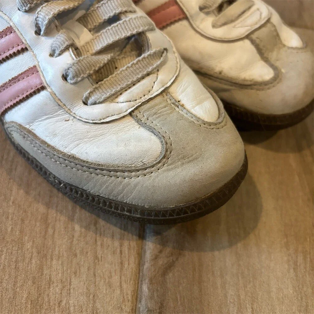 adidas Samba OG Low Top Sneakers White Pink Stripes Gum US 7